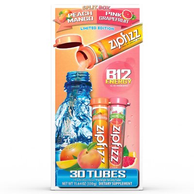 Zipfizz Energy Drink Mix, Peach Mango + Pink Grapefruit (30