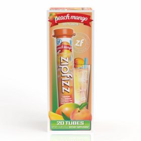 Zipfizz Energy Multi-Vitamin Hydration Drink Mix, Peach Mango, 20 ct.