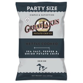 Great Lakes Salt, Pepper & Onion Potato Chips, 22 oz.