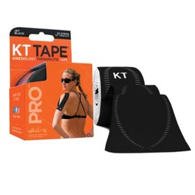 OFFLINE-KT Tape Pro Synthetic Precut Kinesiology Tape Black (20 ct.)