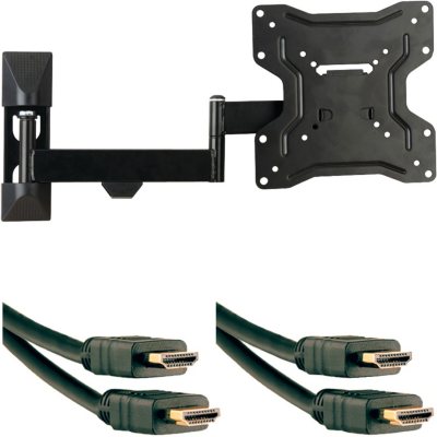 Stanley Full Motion TV Mount w/ 2 HDMI Cables Fits 13" to 60