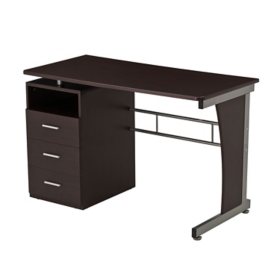 Techni Mobili  Deluxe L-Shaped Computer Desk With Pull Out