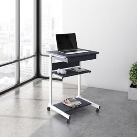 Techni Mobili Rolling Laptop Cart with Storage, Graphite