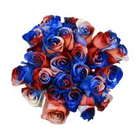 Roses, Tinted Red, White and Blue (50 stems)
