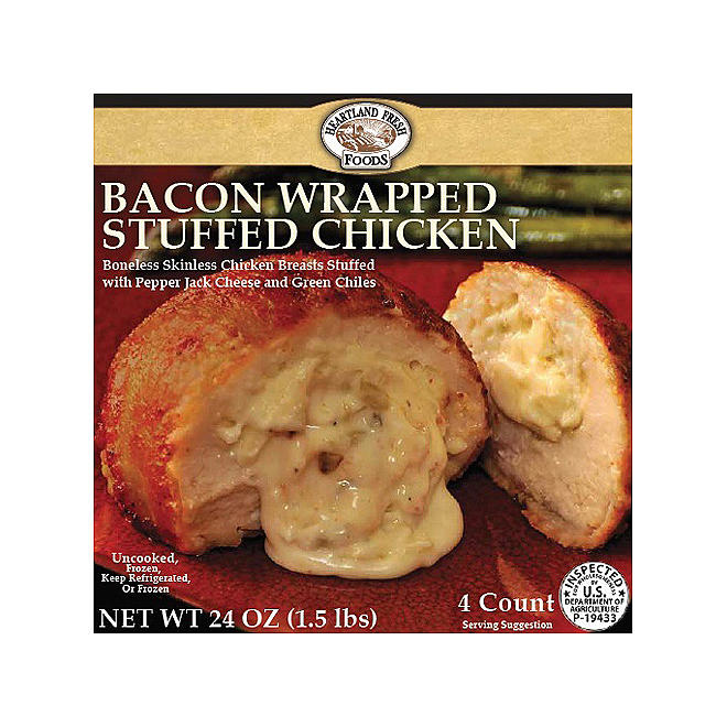 Heartland Fresh Foods Bacon Wrapped Stuffed Chicken - 4 ct.