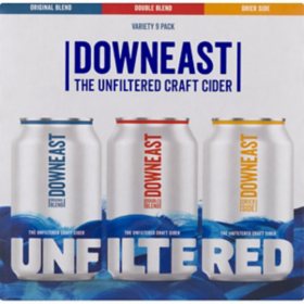 Downeast Unfiltered Craft Cider Variety Pack (12 fl. oz. can, 9 pk.)