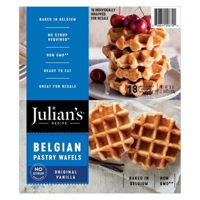 Julian S Recipe Belgian Pastry Waffles Original Vanilla 18 Ct Sam S Club