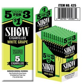 Show Cigarillos, White Grape, Pre-Priced 5 cigarillos for $1.00, 15 pk.