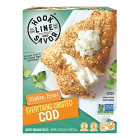 Hook Line and Savor Gluten Free Wild Caught Everything Crusted Cod, Frozen, 27.9 oz.