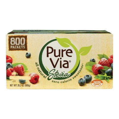 Pure Via Stevia Sweetener Packets 0.2 Oz Box Of 300 Packets - Office Depot