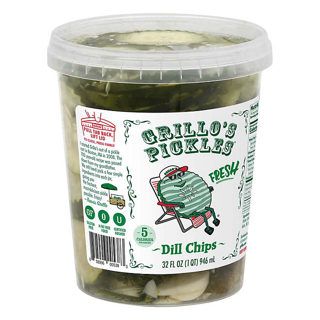 Grillo's Pickles Fresh Dill Chips (32 oz.)