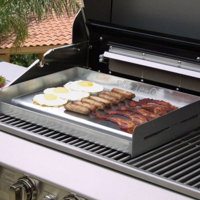 Grill Griddles, Stainless Steel Universal Griddle with 2 Barbecue