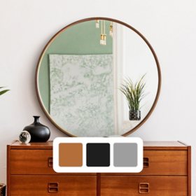 WallBeyond 36" Round Wall Mirror with Circle Frame, Assorted Colors