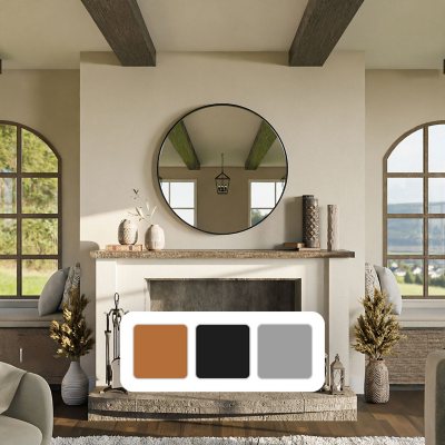 WallBeyond 36" Round Wall Mirror with Circle Frame, Assorted Colors ...