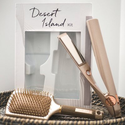 TYME Desert Island Kit Pro Iron Paddle Brush Rose Gold