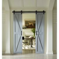 Four Seasons Outdoor Products Split Barn Door, Charleston Grey Board and Batten (Select Sizes)