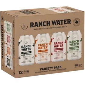 Lone River Ranch Water Hard Seltzer Variety Pack 12 fl. oz. can, 12 pk.
