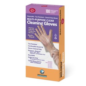 Protospheric Disposable Multi-Purpose Cleaning Gloves, Clear (100 ct./box)