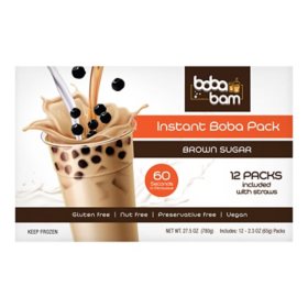 Boba Bam Instant Boba Pack Brown Sugar, Frozen (12 ct.)
