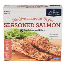 Live Ocean Mediterranean Style Seasoned Coho Salmon, Frozen, 5 ct.