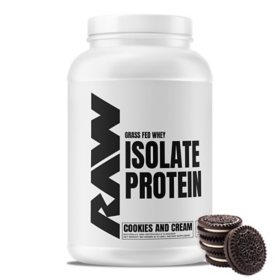 RAW Nutrition 26g Whey Isolate Protein Powder, Cookies and Cream, 1.97 lbs.