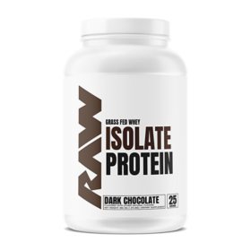 RAW Whey Isolate Protein Powder, Dark Chocolate, 100% Grass-Fed (25 Servings)