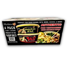 PhoLicious Authentic Pho Vietnamese Rice Noodle Soup, Variety Pack (4 pk.)