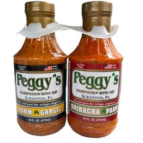 Peggy's Marinade & Dipping Sauce, Parm Garlic & Sriracha Parm, 16 oz., 2 pk.