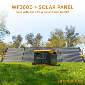 Wattbricks Energy 7,200-Watt Peak Portable Solar Generator & 400-Watt Portable Solar Panel Bundle