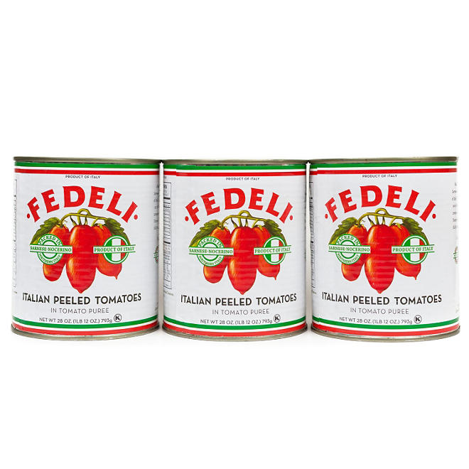 Fedeli Italian Whole Peeled Tomatoes (28 oz. ea., 3 pk.)