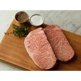 Purely Meat A5 Japanese Wagyu Striploin Steak (2 ct., 10.5 oz. each), Delivered to your doorsteps