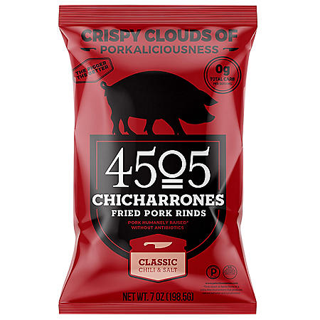 4505 Chicharrones Classic Chili and Salt Pork Rinds (7 oz.)