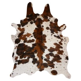 Decohides Real Cowhide Rug, Spine Tricolor