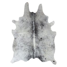 Decohides Real Cowhide Rug, Salt and Pepper Black and White