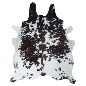 Decohides Real Cowhide Rug, Salt and Pepper Tricolor