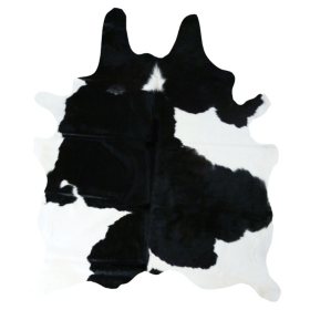 Decohides Real Cowhide Rug, Black and White