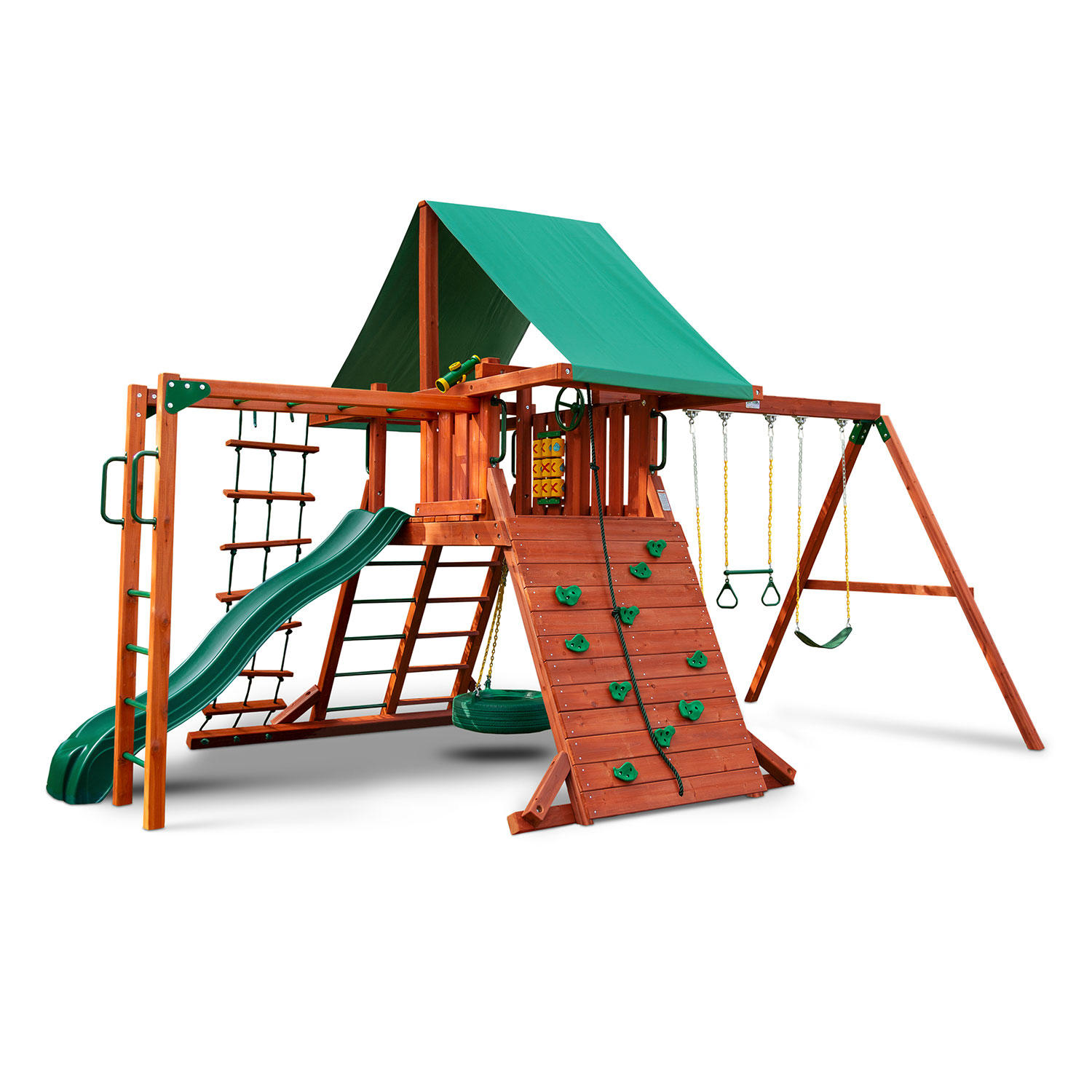 Red Ranger Wooden Playset with Monkey Bars & Playset Accessories