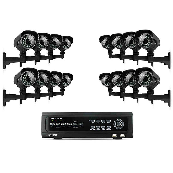 Defender 16-Channel H.264 DVR Security System with Smartphone Access