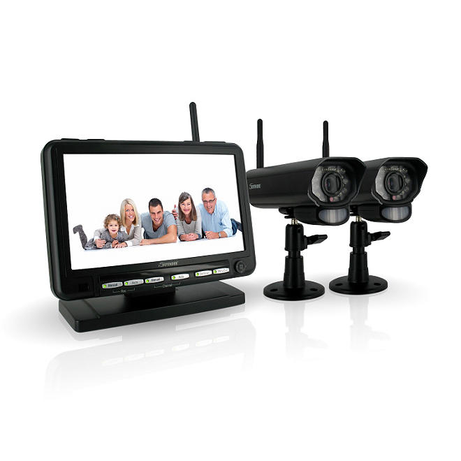Defender Wireless Digital DVR Security System with 7" LCD Monitor and Two Long Range Cameras