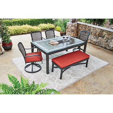 St. Peterburg 6-Piece Dining Set with Bench