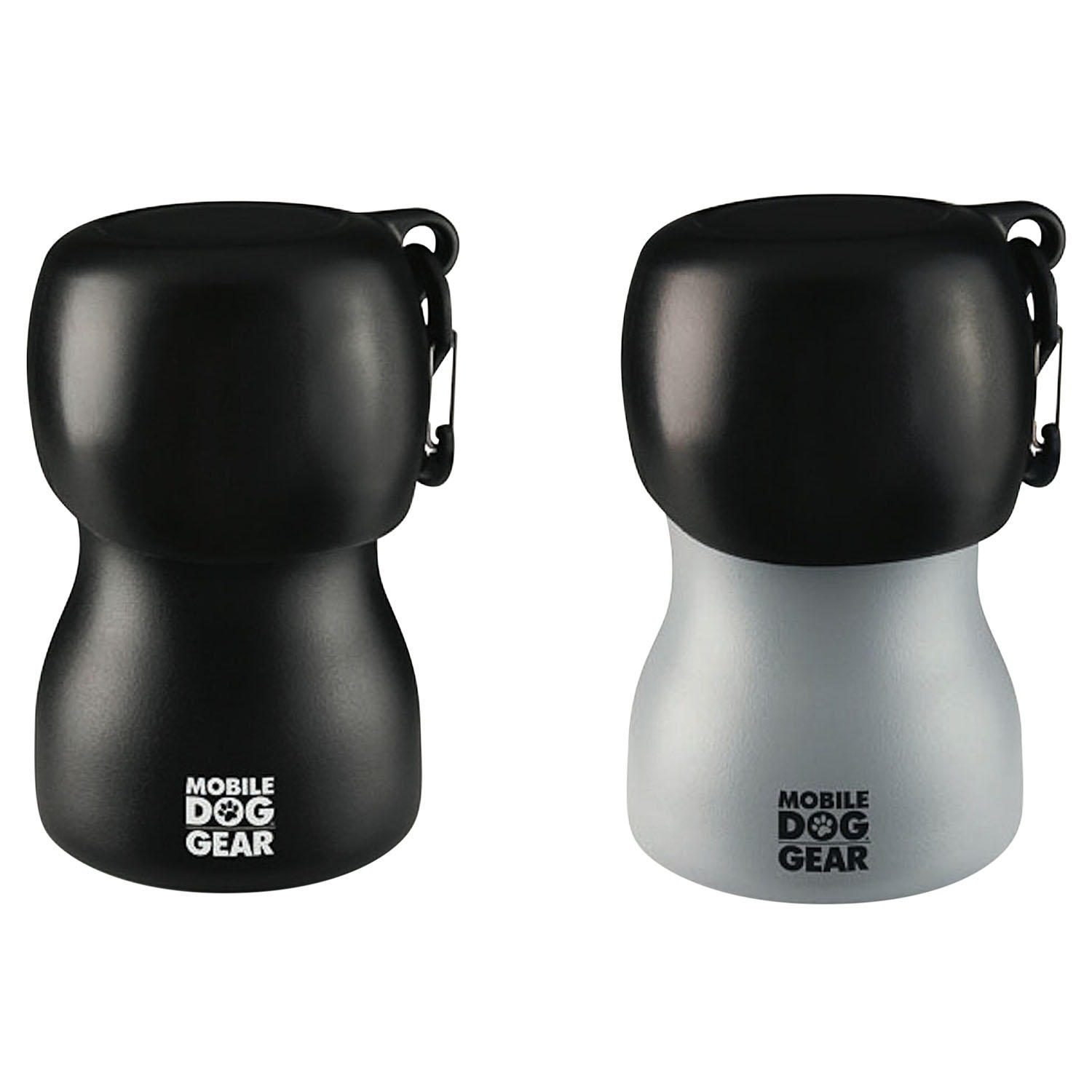 Overland Mobile Dog Gear 9.5 Oz Stainless Steel Water Bottles, Black/Gray, Pack Of 2 Bottles