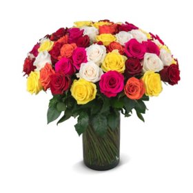 Rose Bouquet (Choose from 3 varieties; 100 stems, Vase Included)