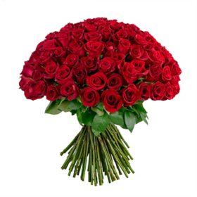 Rose Bouquet, Vase Included (100 stems)