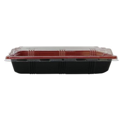 10s, 25s, 50s) 2-Division Disposable Bento Box with Plastic Lid