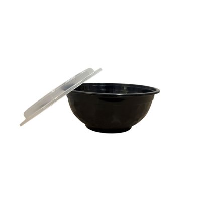 36 oz Disposable To Go Bowls with lids Black 150 set