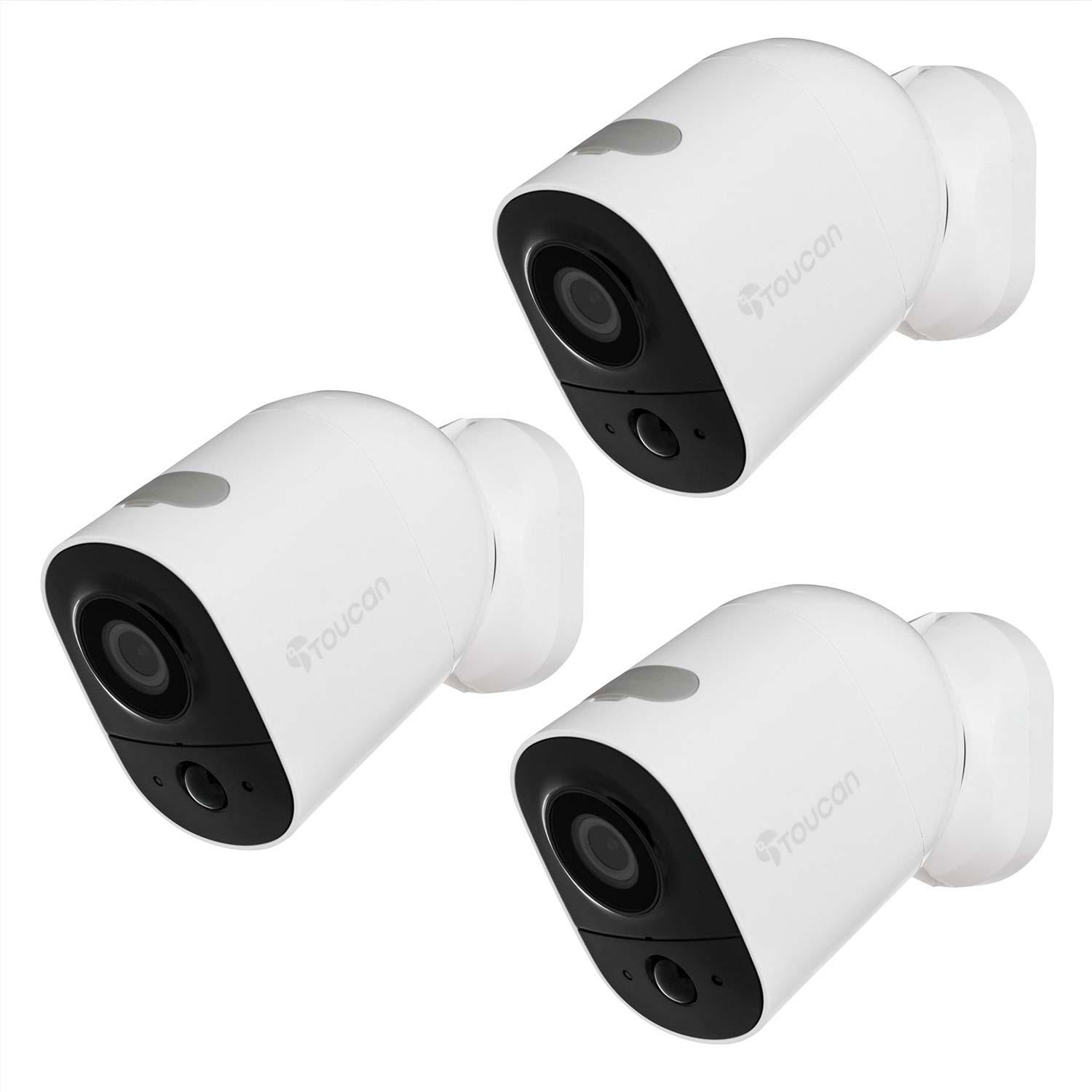 Toucan Wireless Outdoor/Indoor Security Camera Surveillance Set – 3-Pack