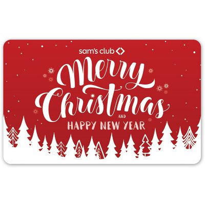 Red Merry Christmas Sam's Club Gift Card