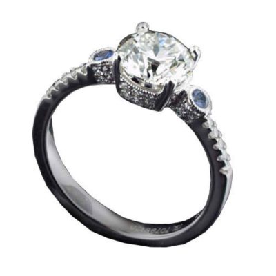 1.76 ct. t.w. Diamond & Blue Sapphire Ring Sam's Club