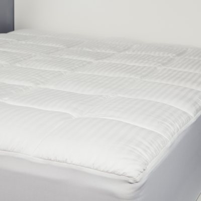 Queen Mattress Pad Wamsutta Dobby Stripe in White 100 Cotton Top for sale online 