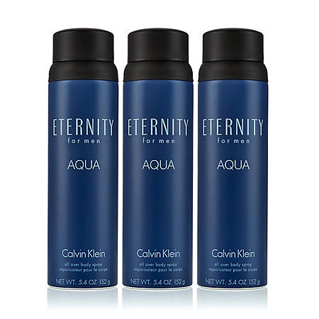 Eternity Aqua for Men 3 Pack Body Spray (5.4 oz., 3 pk.)